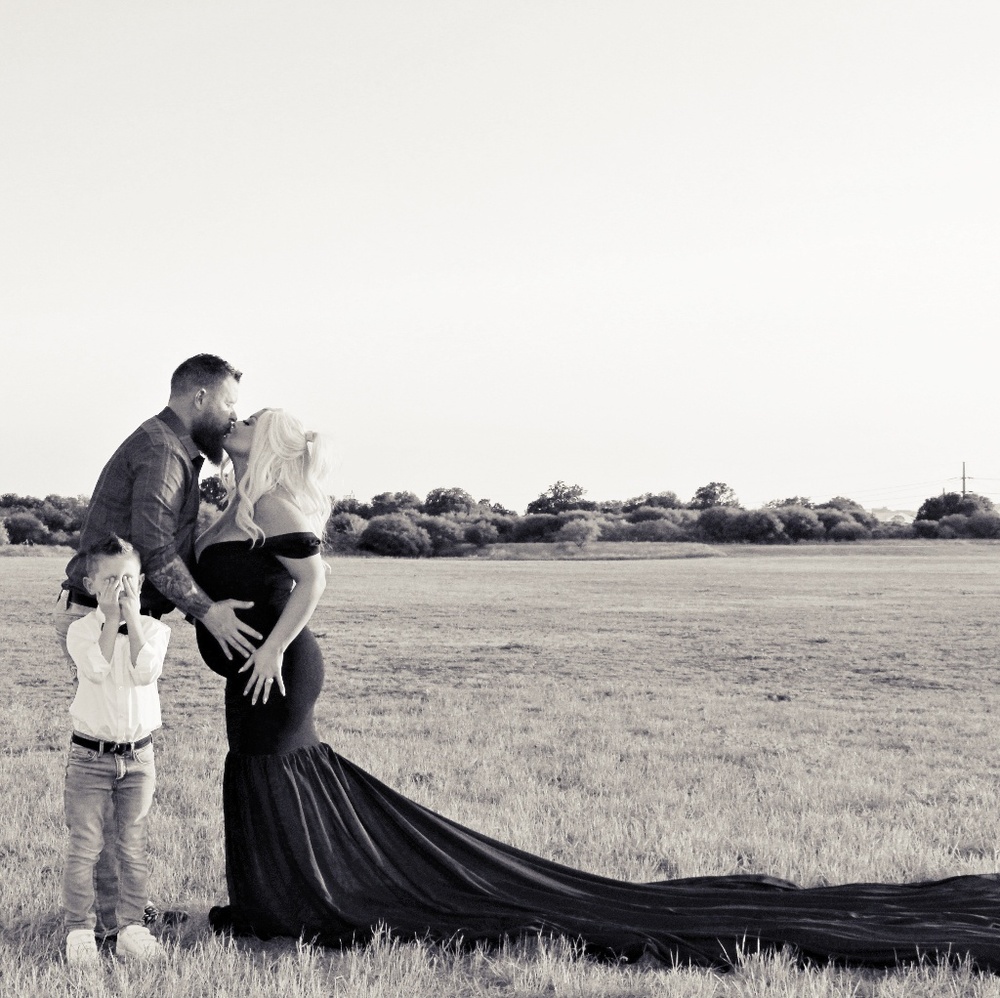 Angela Black Maternity Gown